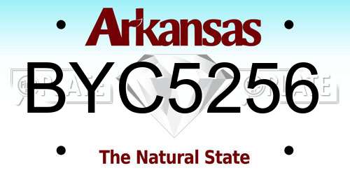BYC5256 Arkansas License Plate