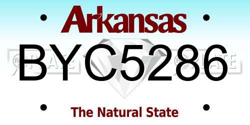 BYC5286 Arkansas License Plate
