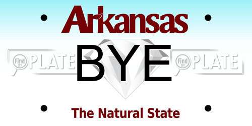 BYE Arkansas License Plate