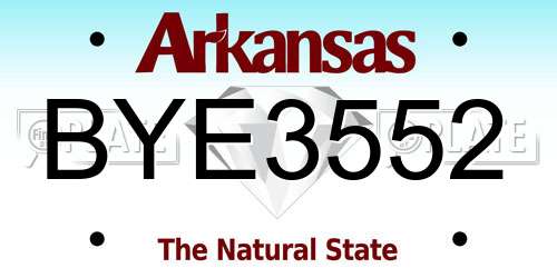 BYE3552 Arkansas License Plate