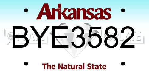 BYE3582 Arkansas License Plate