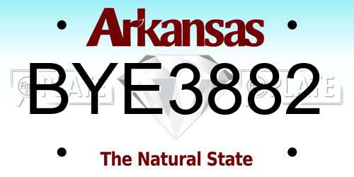 BYE3882 Arkansas License Plate