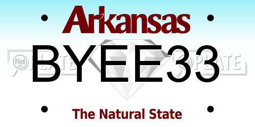 BYEE33 Arkansas License Plate