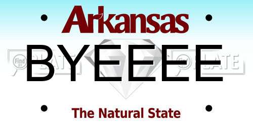 BYEEEE Arkansas License Plate