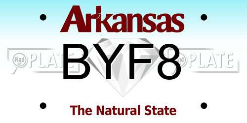 BYF8 Arkansas License Plate