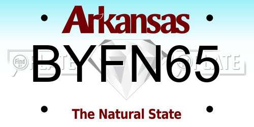 BYFN65 Arkansas License Plate