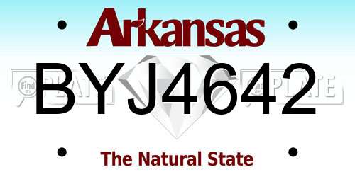BYJ4642 Arkansas License Plate