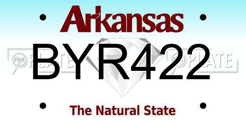 BYR422 Arkansas License Plate