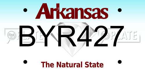 BYR427 Arkansas License Plate