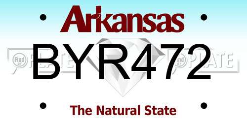 BYR472 Arkansas License Plate