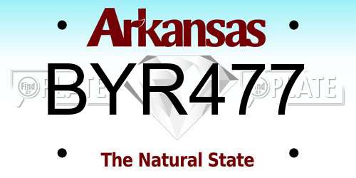 BYR477 Arkansas License Plate