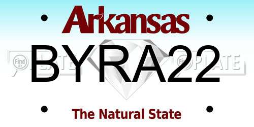 BYRA22 Arkansas License Plate