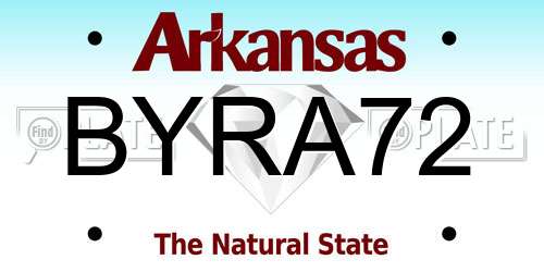 BYRA72 Arkansas License Plate