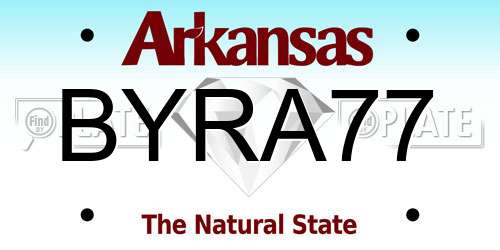 BYRA77 Arkansas License Plate