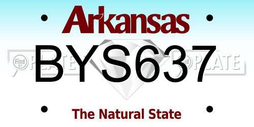 BYS637 Arkansas License Plate
