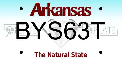BYS63T Arkansas License Plate