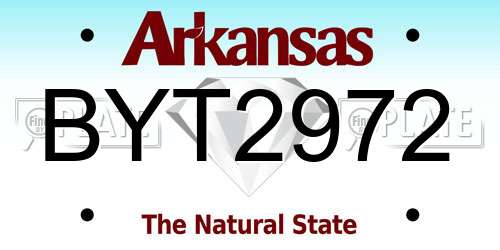 BYT2972 Arkansas License Plate