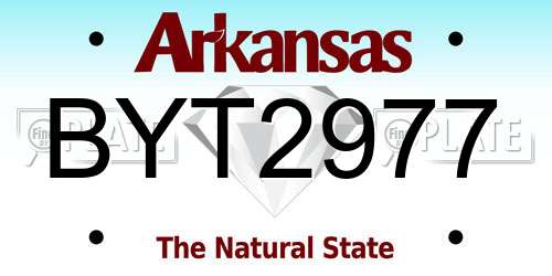 BYT2977 Arkansas License Plate