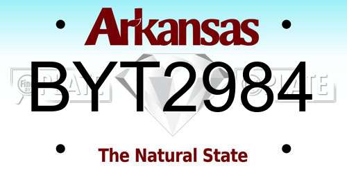 BYT2984 Arkansas License Plate