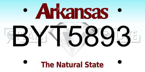 BYT5893 Arkansas License Plate