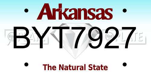 BYT7927 Arkansas License Plate