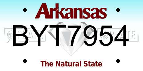 BYT7954 Arkansas License Plate