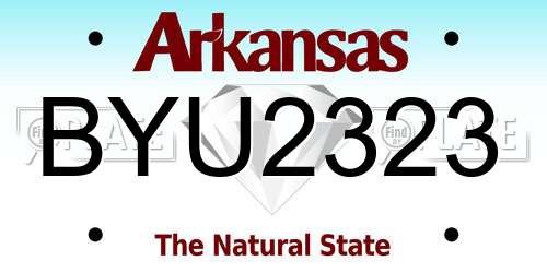BYU2323 Arkansas License Plate