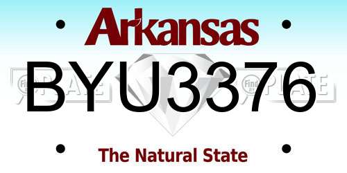 BYU3376 Arkansas License Plate