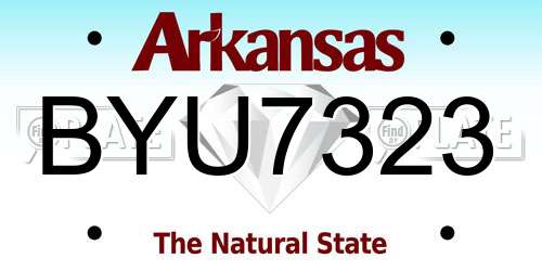 BYU7323 Arkansas License Plate