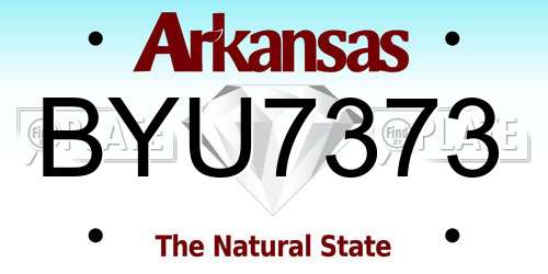 BYU7373 Arkansas License Plate