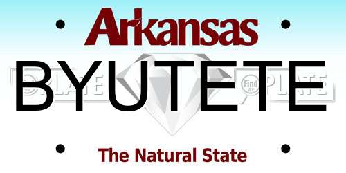 BYUTETE Arkansas License Plate