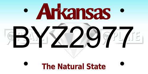 BYZ2977 Arkansas License Plate