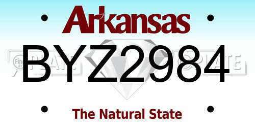 BYZ2984 Arkansas License Plate