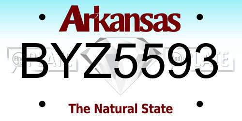 BYZ5593 Arkansas License Plate