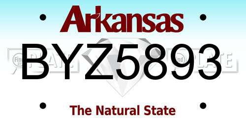 BYZ5893 Arkansas License Plate
