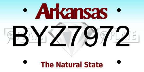 BYZ7972 Arkansas License Plate