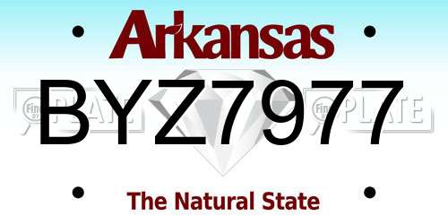 BYZ7977 Arkansas License Plate