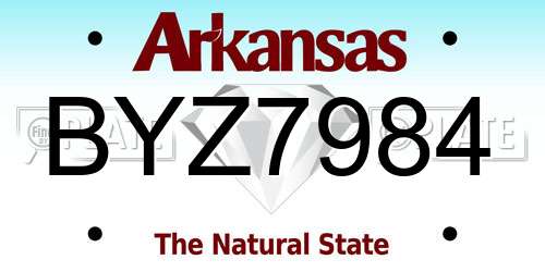 BYZ7984 Arkansas License Plate