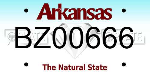 BZ00666 Arkansas License Plate
