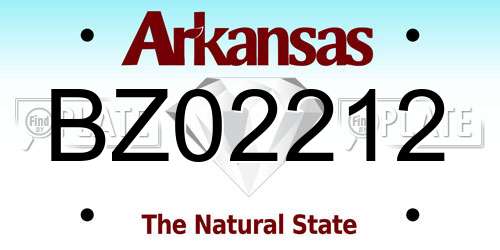 BZ02212 Arkansas License Plate