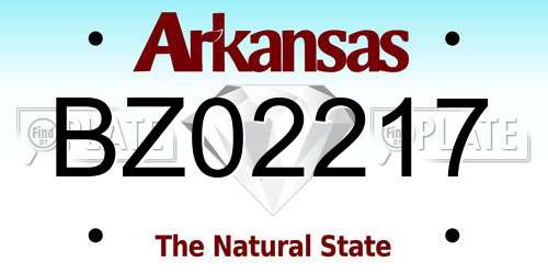 BZ02217 Arkansas License Plate