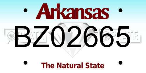 BZ02665 Arkansas License Plate