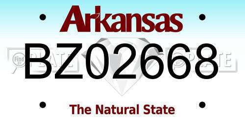 BZ02668 Arkansas License Plate