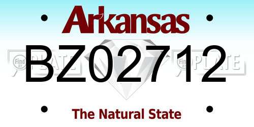 BZ02712 Arkansas License Plate