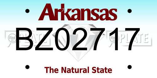 BZ02717 Arkansas License Plate