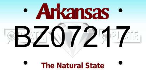 BZ07217 Arkansas License Plate
