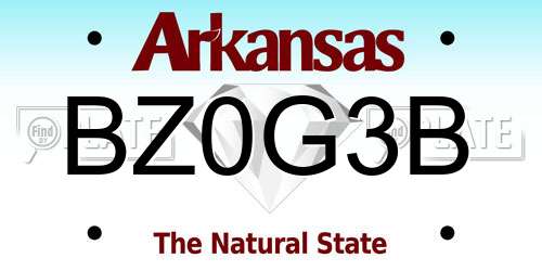 BZ0G3B Arkansas License Plate