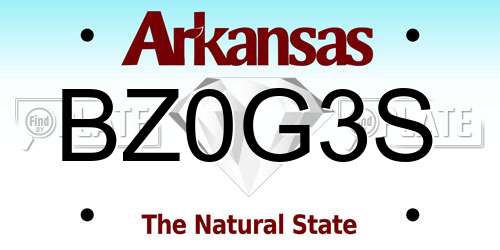 BZ0G3S Arkansas License Plate