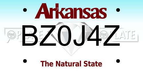 BZ0J4Z Arkansas License Plate