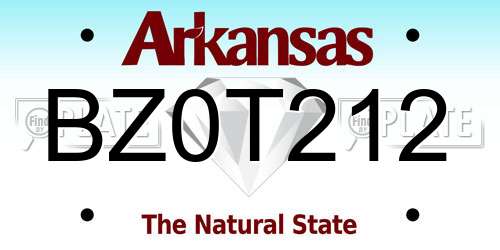BZ0T212 Arkansas License Plate